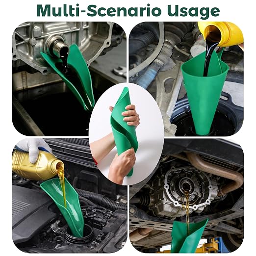 Flexible Funnel for Oil Change – Reusable Silicone Drain Funnel, Spill-Free - Image 3