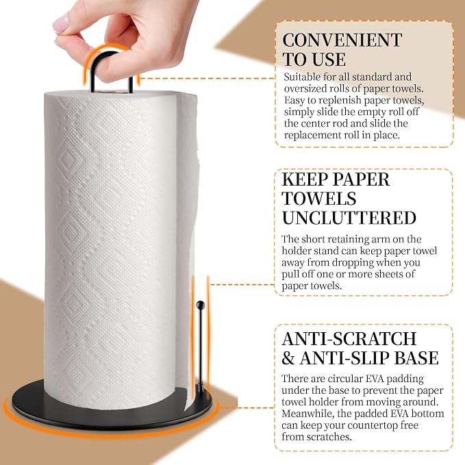 20Pack Paper Towel Holder, Bulk Black Paper Towel Holder Stand Countertop - Image 3