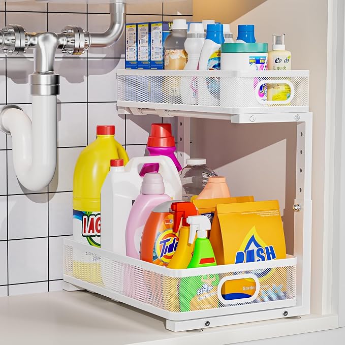 Under Sink Organizer, High Adjustable 2 Tier Under Sink Organizers and Storage by Dolesman