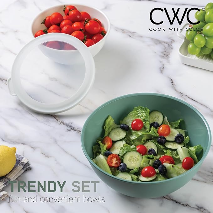 COOK WITH COLOR Mixing Bowls with TPR Lids - Image 5