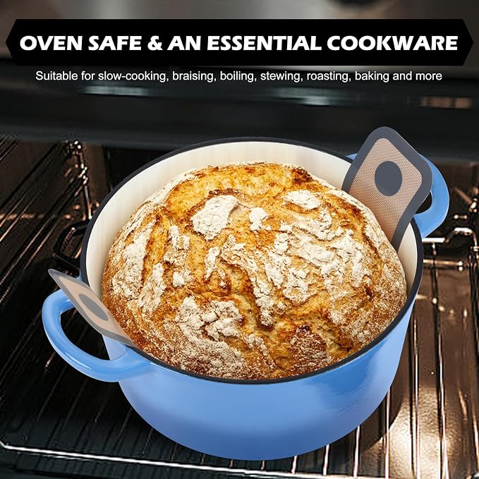 TeamFar 5Qt Dutch Oven, Enameled Cast Iron Dutch Oven - Image 6