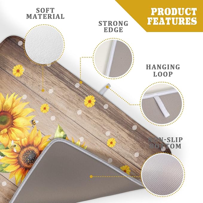 Summer Sunflower Bee Dish Drying Mat - Image 4