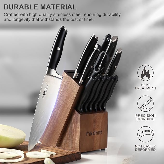 Fikshot Knife Set – German Stainless Steel, Ultra-Sharp, 14-Piece - Image 2