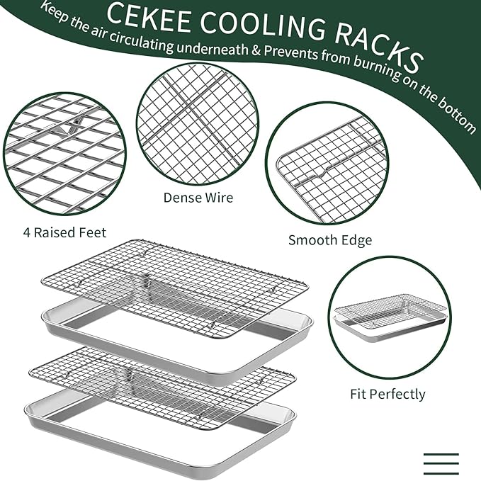 CEKEE 4 PCs Small Baking Sheet - Image 4