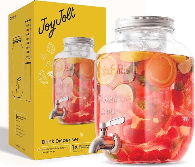 1-Gallon Drink Dispenser. Glass Beverage Dispenser - Image 9
