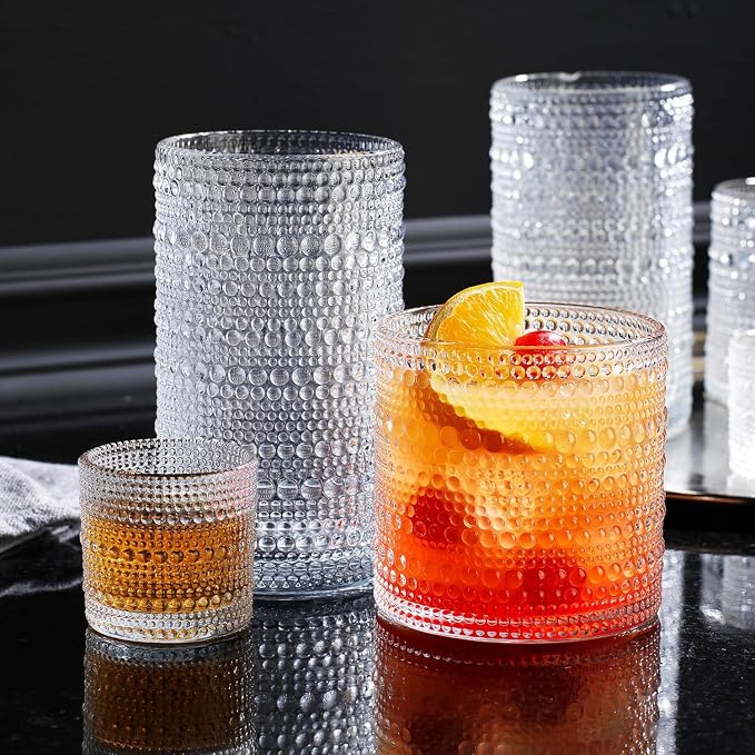 Glavers 2 Gallon Beverage Dispenser Clear Glass Hobnail Beaded Jug, Tight Lid - Image 3