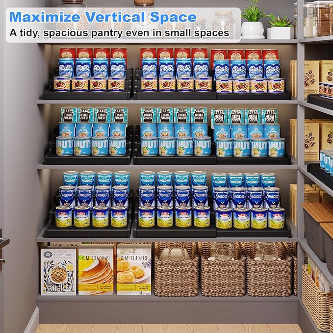 Expandable Bamboo Can Rack Organizer, 3-Tier Adjustable Pantry Storage - Image 5