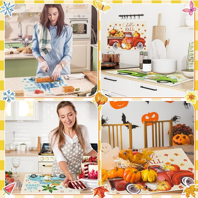 Teenyyou 4 Pcs Seasonal Dish Drying Mats - Image 5