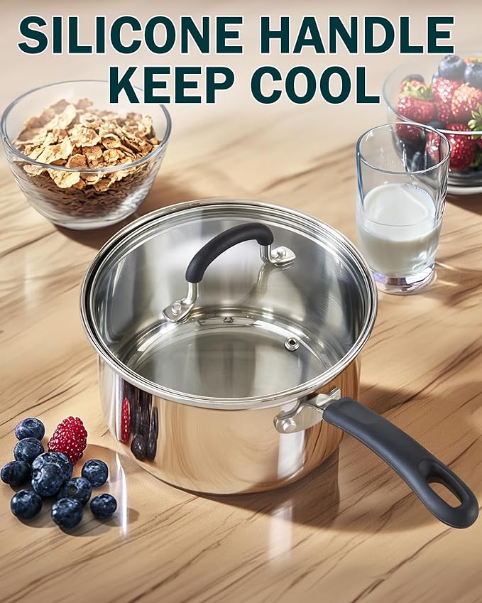Cook N Home 1 Quart Stainless Steel Saucepan - Image 4