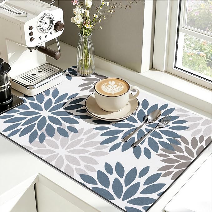 Findosom Floral Dish Drying Mat, Cuttable Drying Mat - Image 6