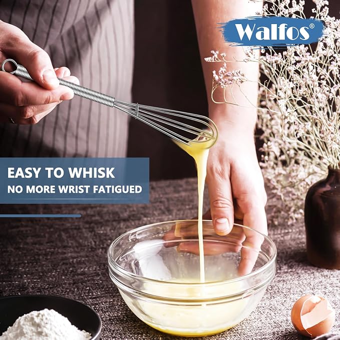 Walfos Mini Whisk, 304 Anti-Rust Small whisk, Sturdy Stainless Steel Wire Tiny - Image 8