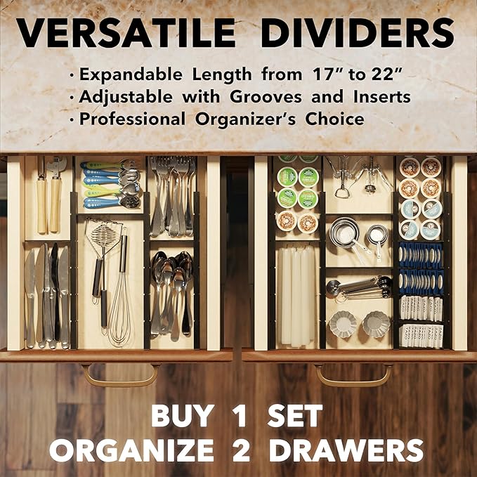SpaceAid Bamboo Drawer Dividers - Image 5