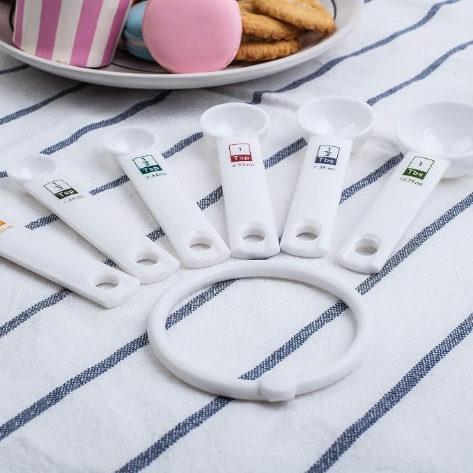 Fox Run 6-Piece Plastic Measuring Spoon Set White, 1.6 x 9 x 3 inches - Image 4