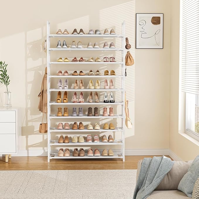 LANTEFUL Tall Shoe Rack 10 Tier Shoe Organizer Large Shoe Shelf - Image 7