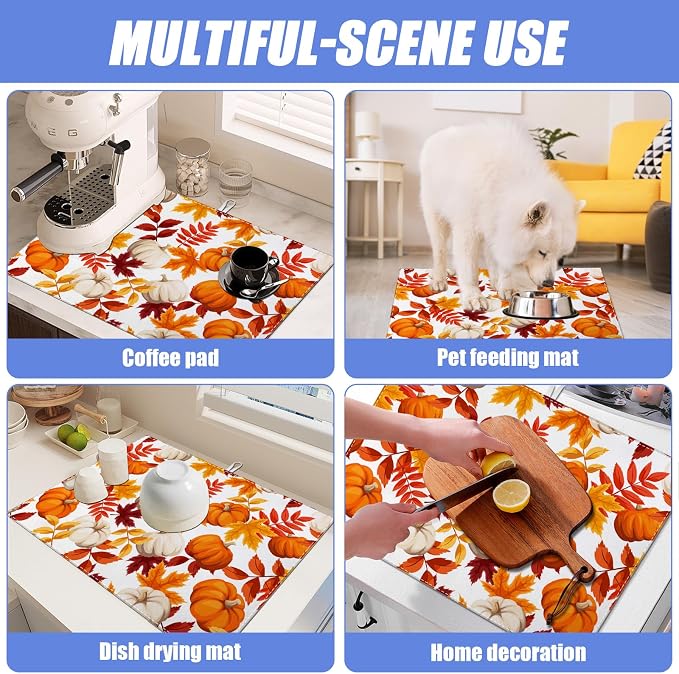 Fall Pumpkin Maple Dish Drying Mat - Image 7