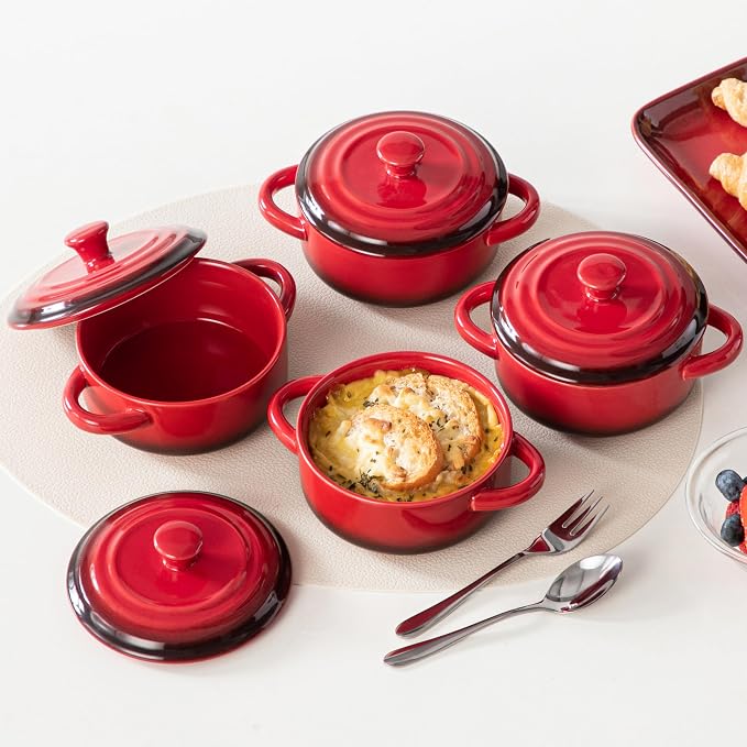LOVECASA Mini Cocotte Set, 12 OZ Small Casserole Dishes - Image 8