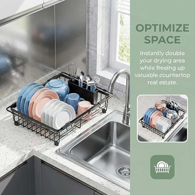 Expandable in Sink Dish Drying Rack - Image 5