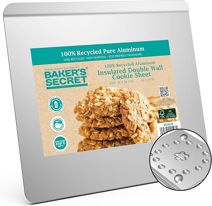 Baker's Secret Pure Aluminum Insulated 16" Cookie Sheet Commercial Grade by BakersSecret