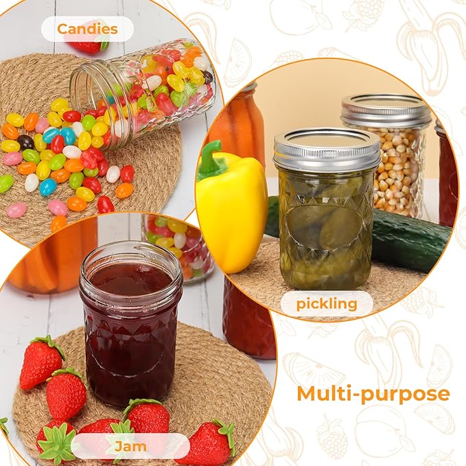Eathtek 8 oz Mason Jars 20 Pack, 240ml Mini Canning Jars - Image 5