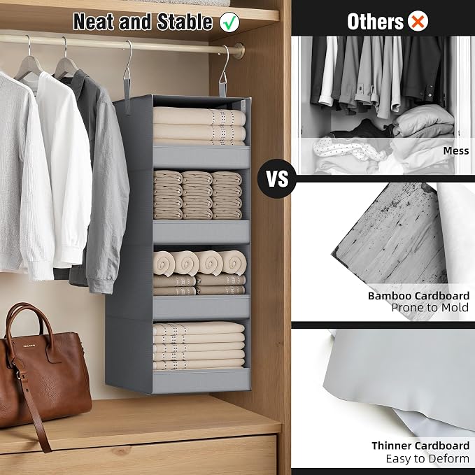 GRANNY SAYS 4-Shelf Hanging Organizer, Closet Hanging Shelves, Closet Hanging - Image 7