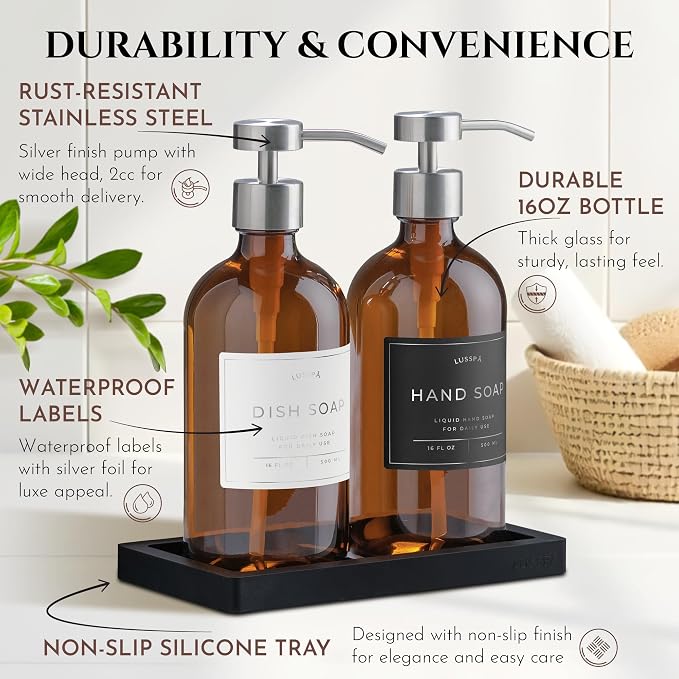 Glass Soap Dispenser Set of 2 - Image 6