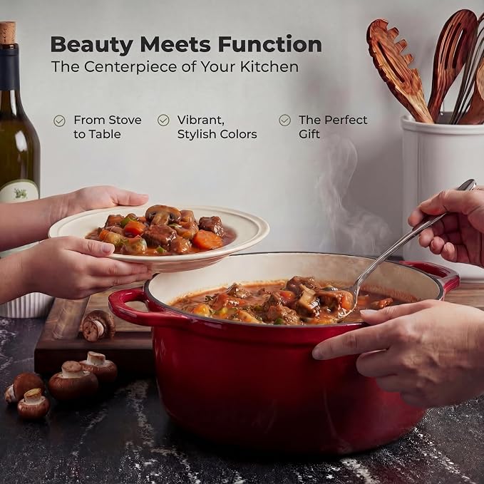 Zulay Kitchen 6 Quart Enameled Cast Iron Dutch Oven Pot - Image 7