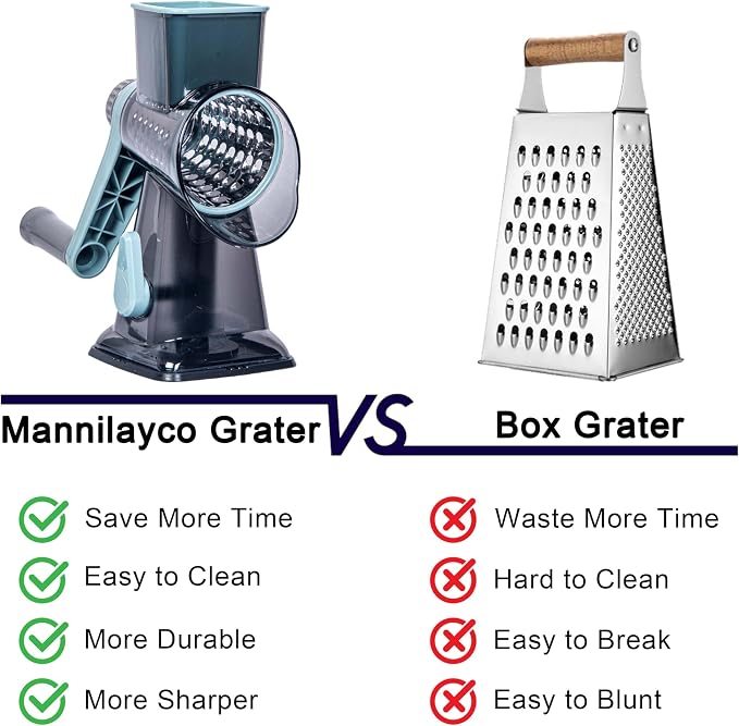 Rotary Cheese Grater Cheese Shredder, Cheese Grater Handheld - Image 3