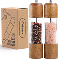 Wooden Salt and Pepper Grinder Set, Premium Oak Wood Salt Grinders Shakers by MJINGMEI