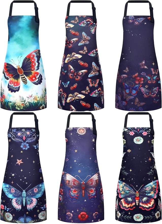 Bencailor 6 Pcs Spring Kitchen Aprons by Bencailor