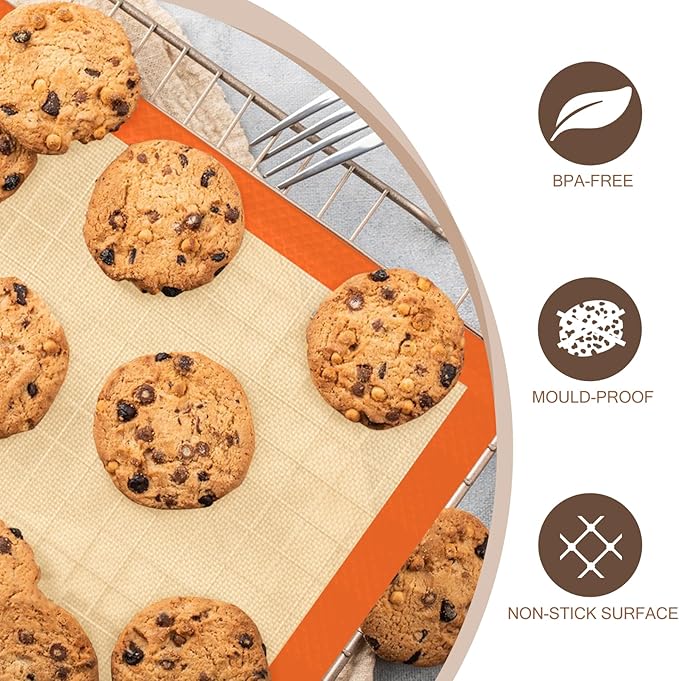 Silicone Baking Mat, 3 Pack Reusable Baking Mat, Food Safe Silicone Mats - Image 3