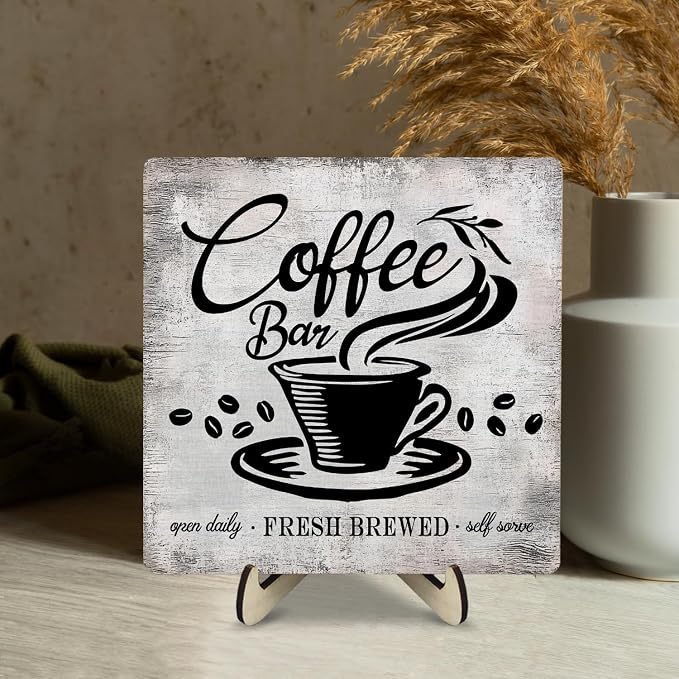 Vintage Coffee Bar Sign Plaque for Coffee Station, Funny Jave Desk Decor for - Image 5