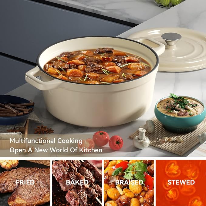 Miereirl 6.5 Quart Enameled Dutch Oven Pot - Image 7