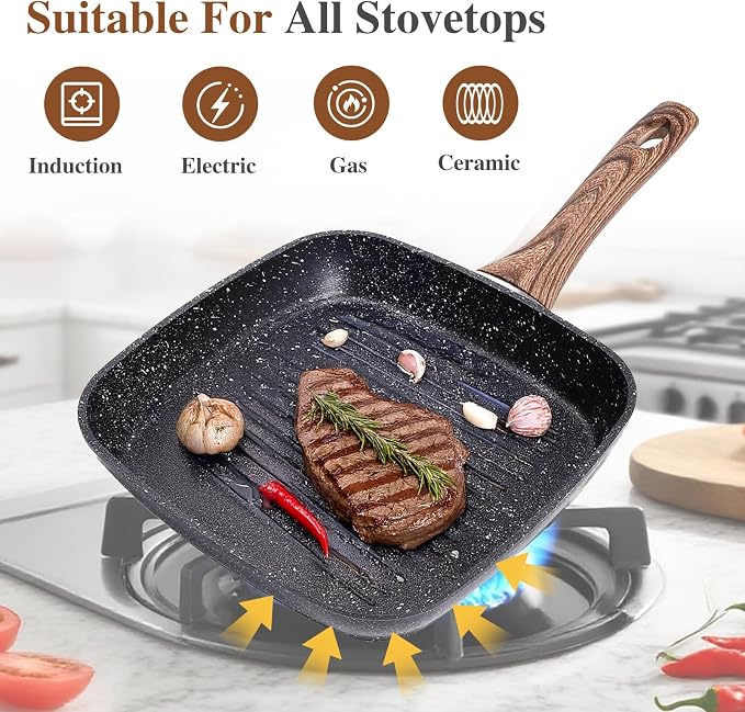 3 Pcs Pots and Pans Set, Nonstick & Non-Toxic Healthy Pots and Pans - Image 4