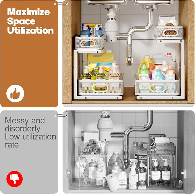 2 Pack Under Sink Organizer - Image 5