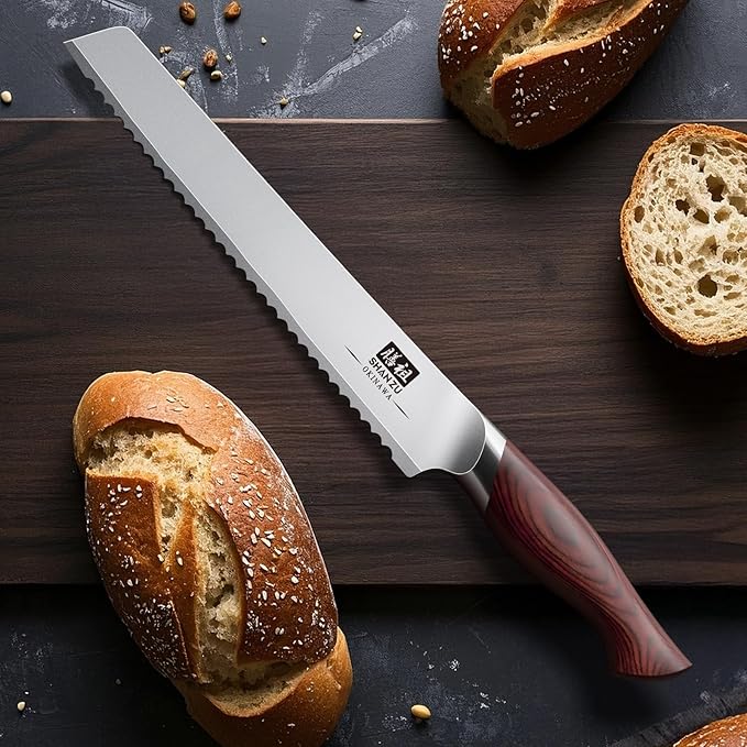 SHAN ZU Bread Knife 8 Inch, Japanese High Carbon 10Cr15Mov Stainless Steel Cake - Image 7