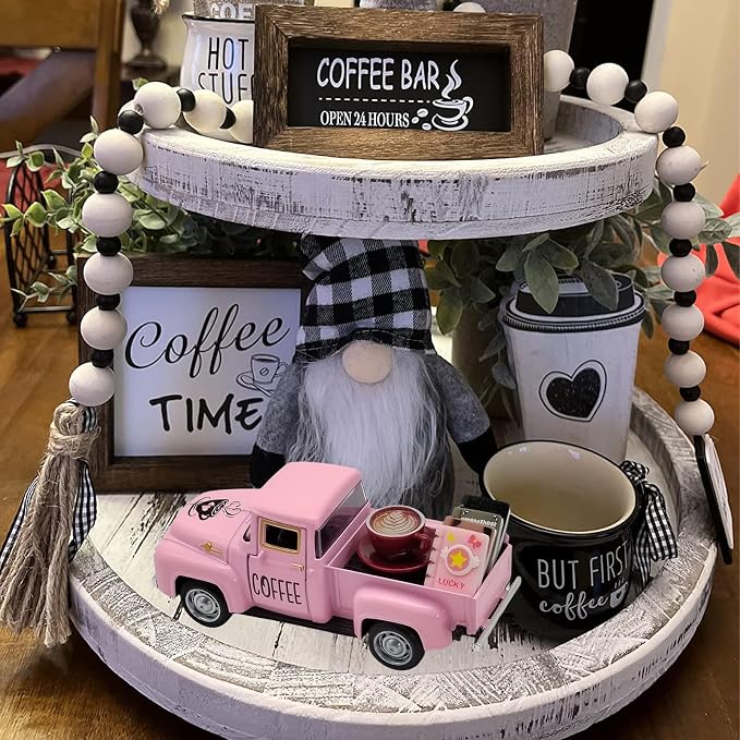 Coffee Bar Decor Vintage Mini Metal Pickup Truck Decor - Image 5