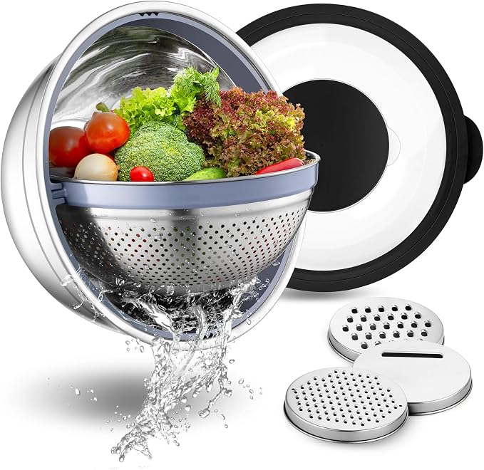 P&P CHEF 4-In-1 Stainless Steel Colander by PPCHEF
