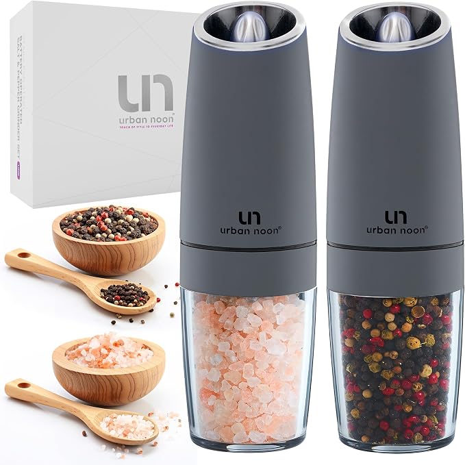 Urban Noon Gravity Salt and Pepper Grinder Set by urbannoon