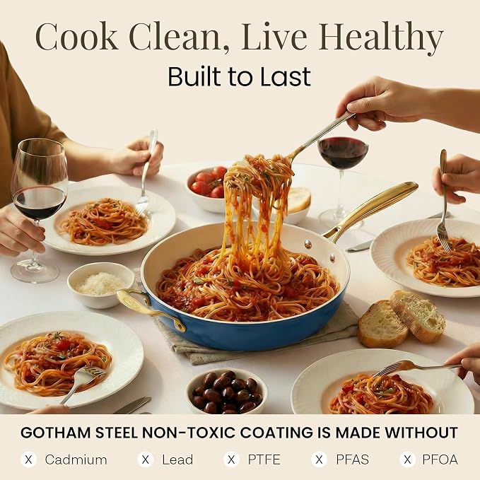 Gotham Steel 14 Inch Non Stick Frying Pans, Family Sized Non Stick Skillet - Image 7