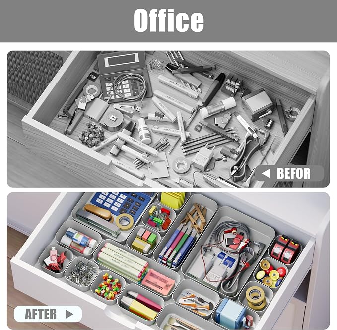 Plastic Drawer Organizers, Bathroom and Vanity Organizer Plastic Tray, Makeup - Image 6
