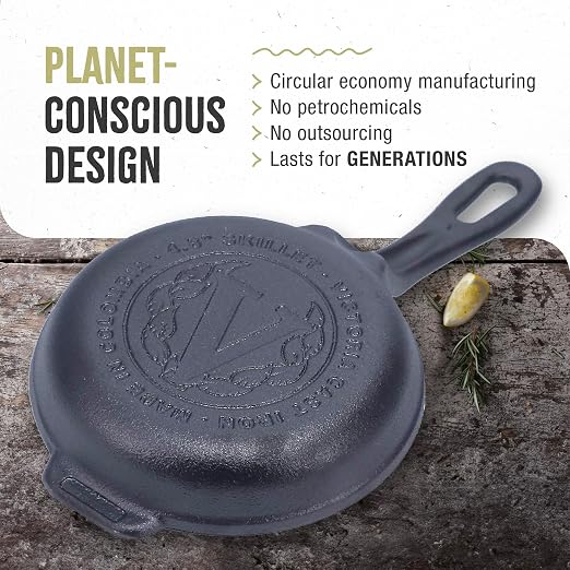 Victoria 4-Inch Cast Iron Skillet, Pre-Seasoned Cast Iron Frying Pan - Image 5