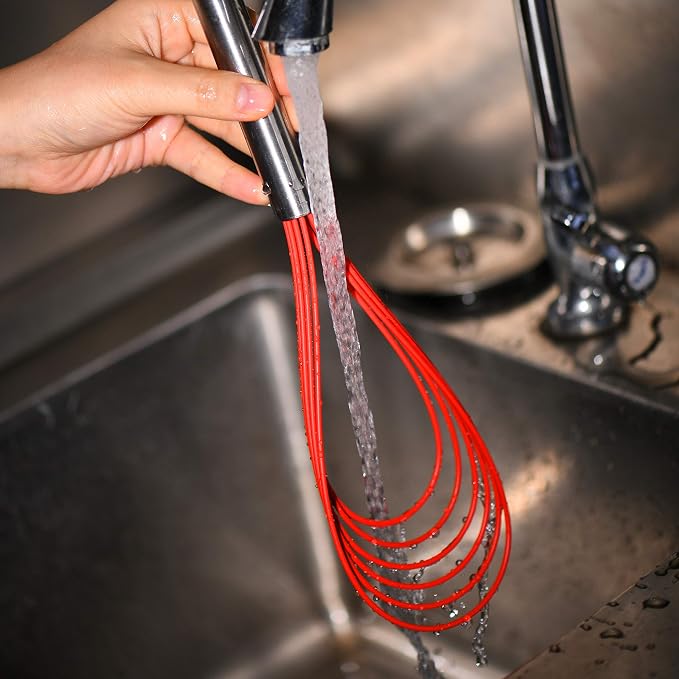 Flat Whisk Set, Stainless Steel 3 Pack 10''+11''+12'' Premium Sturdy-6 Silicone - Image 4