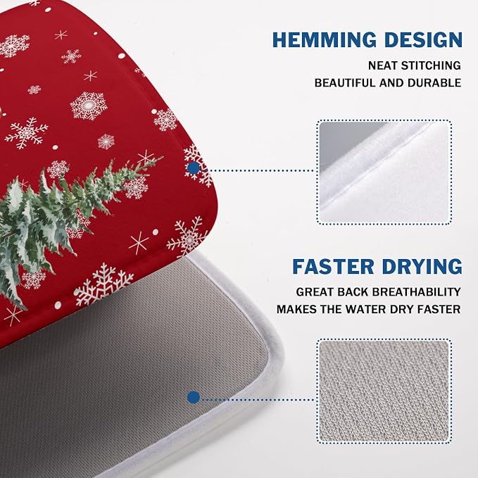Christmas Dish Drying Mat for Kitchen Counter, Merry Christmas Dish Drying Mat - Image 4