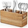 DRASTAR Silverware Holder, Acacia Wooden Utensil Caddy, Cutlery Holder by EnhanceYourDailyLife