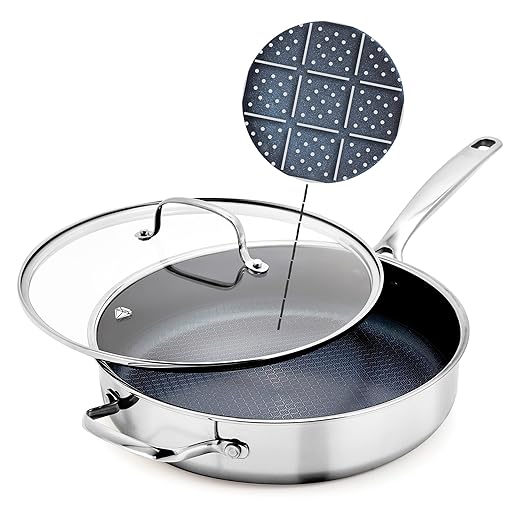 Blue Diamond Hybrid Nonstick Stainless Steel 4QT Saute Pan by BlueDiamondCookware