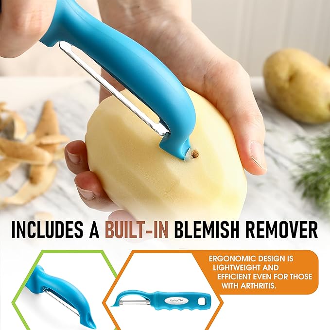Spring Chef Premium Swivel Vegetable Peeler, Comfortable Handle and Ultra Sharp - Image 5