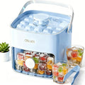 Ice Cube Tray with Lid and Bin, Pack Stackable Ice Tray with Bin and Scoop by AUZUX