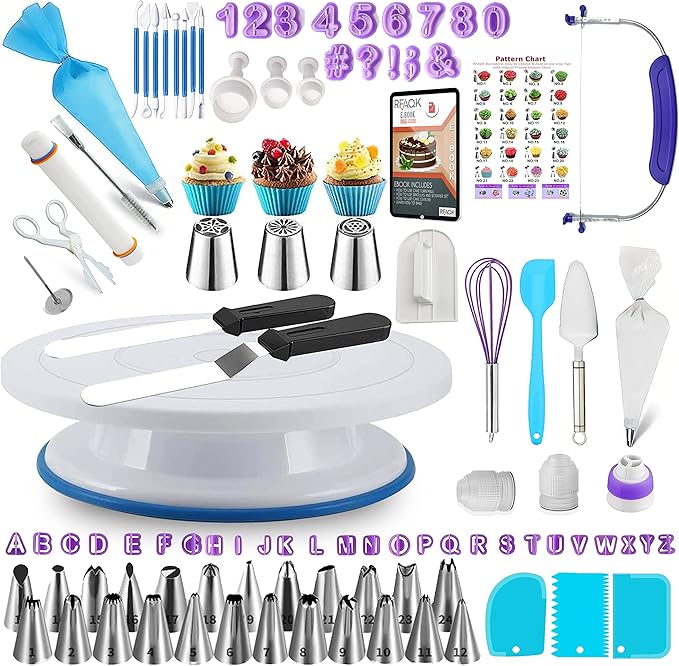 RFAQK 230PCs Cake Decorating Supplies Kit, Cake Decorating Set by RFAQK