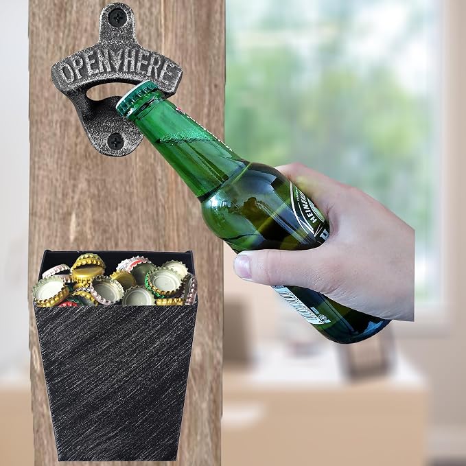 Old Fashioned Cast Iron Beer Cap Opener Wall Mounted Bottle Opener - Image 4