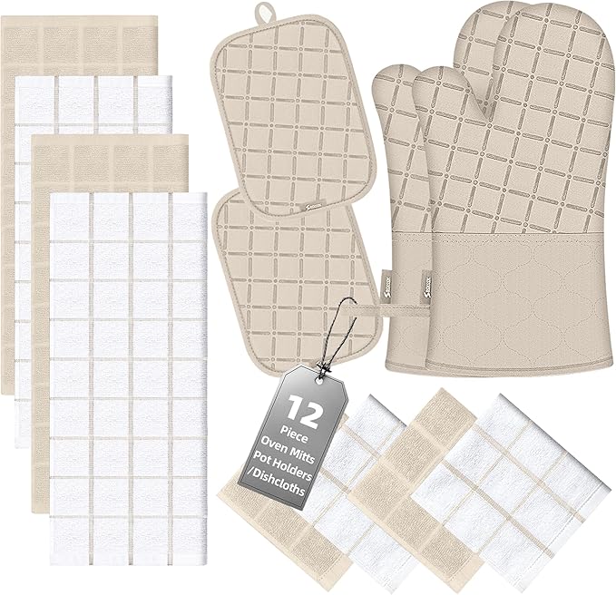 Oven Mitts Pot Holders Sets/Kitchen Towels and Dishcloths, Oven Gloves Kitchen by BSKSSK